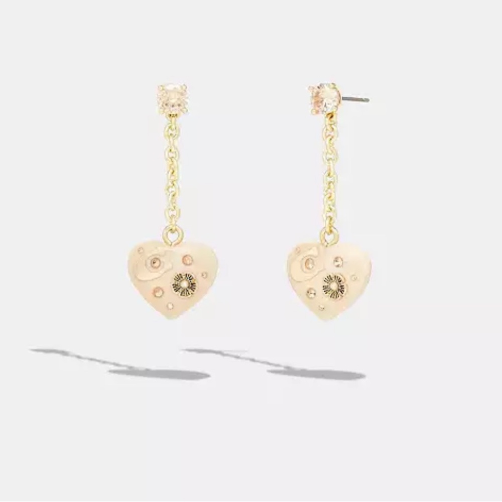 COACH Signature Heart Drop Earring 💖